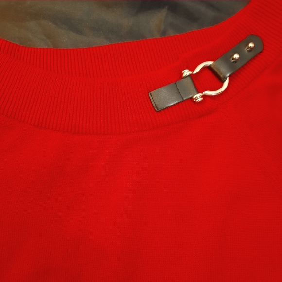 Lauren Ralph Lauren Red Ballet Neckline Sweater XL - Picture 3 of 5